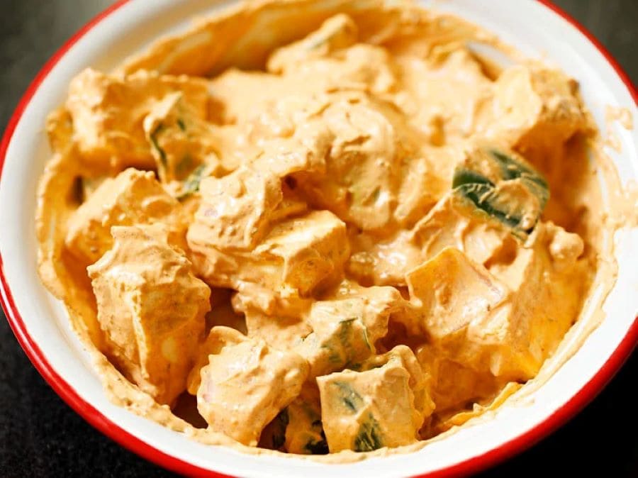 Marinate the paneer and vegetables